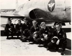 Ray - second from the left - pictured with his fellow Air Force buddies in 1956.