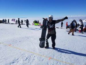 Keith poses for a photo at the FIS World Cup event.