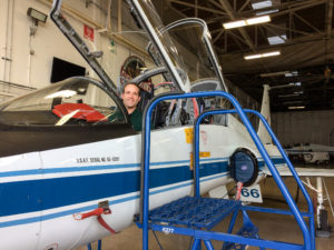 Scott sitting in a T-38.